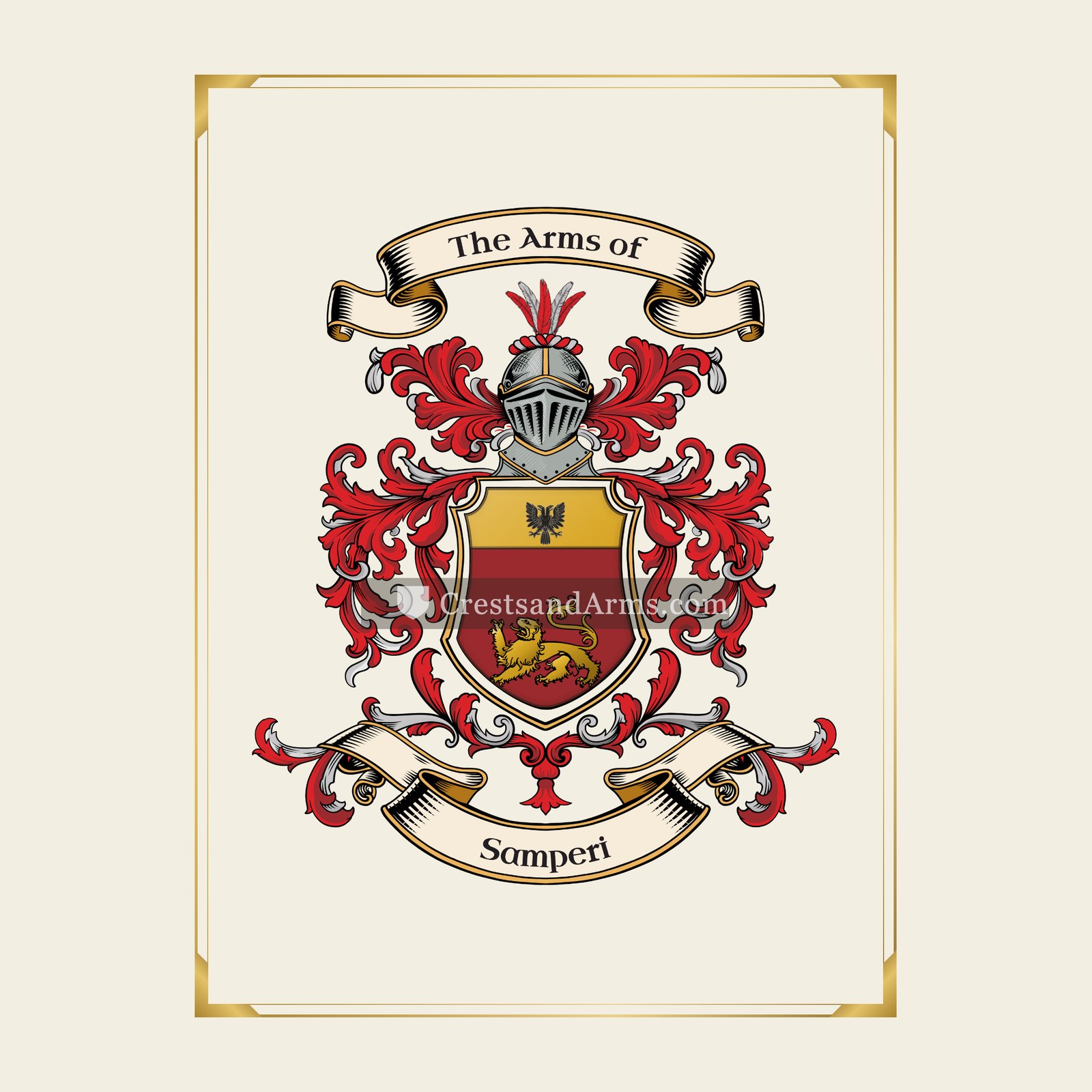 With gold border