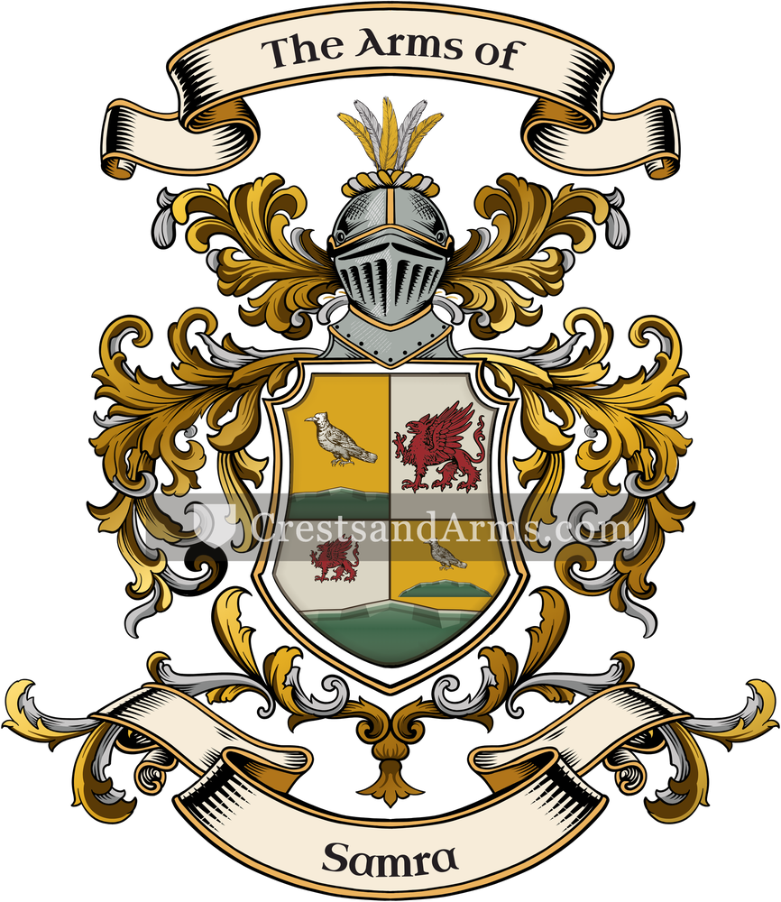 The Samra coat of arms, drawn from the recorded blazon