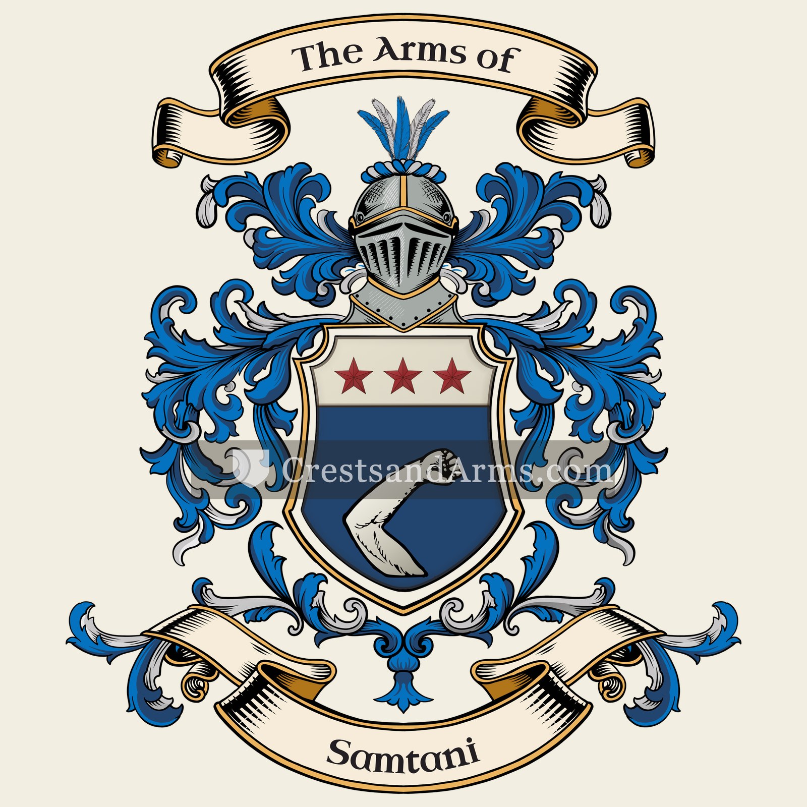 The Samtani coat of arms, drawn from the recorded blazon