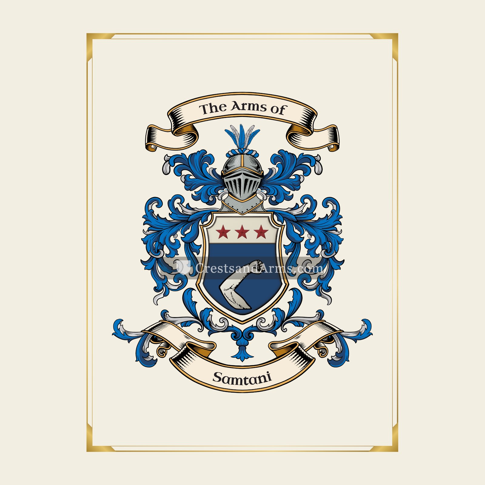 With gold border
