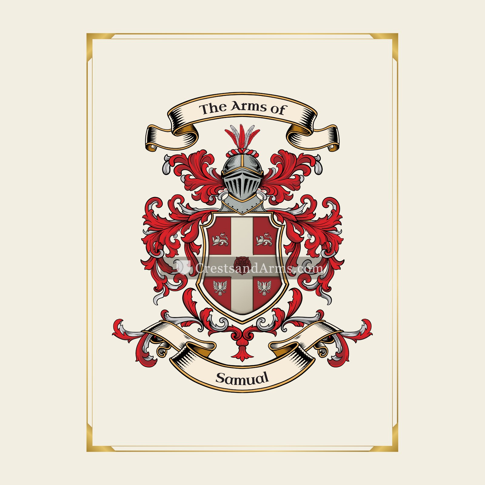 With gold border