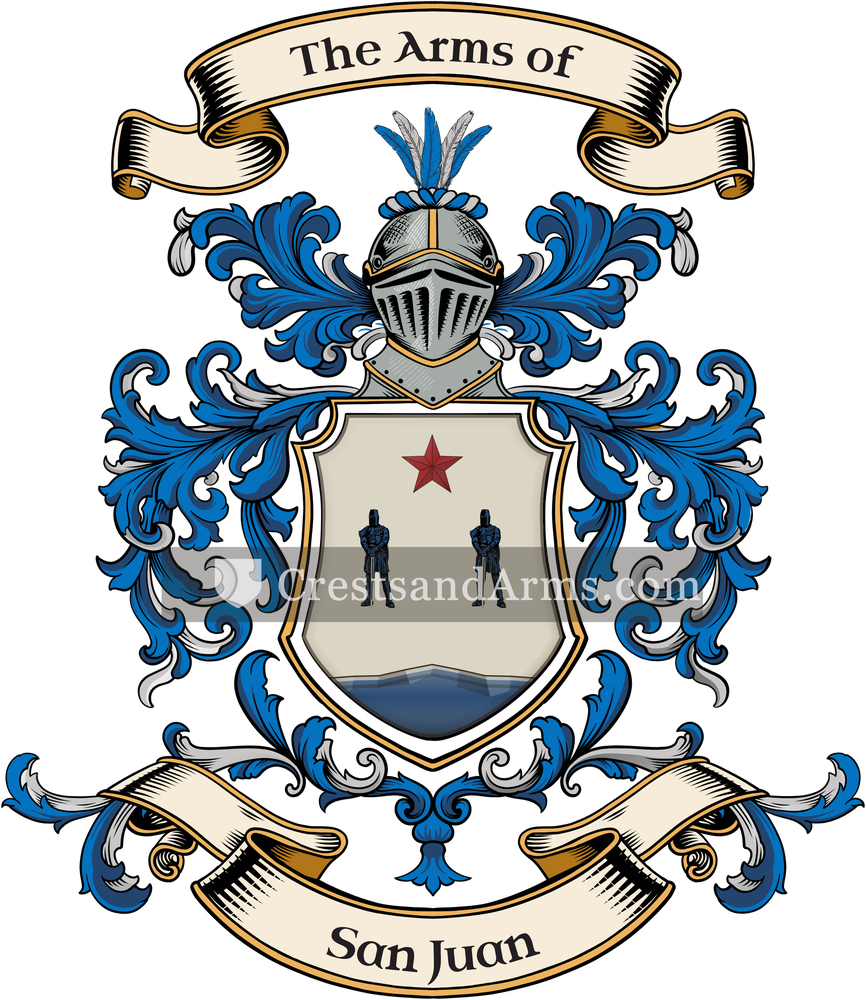 The San Juan coat of arms, drawn from the recorded blazon