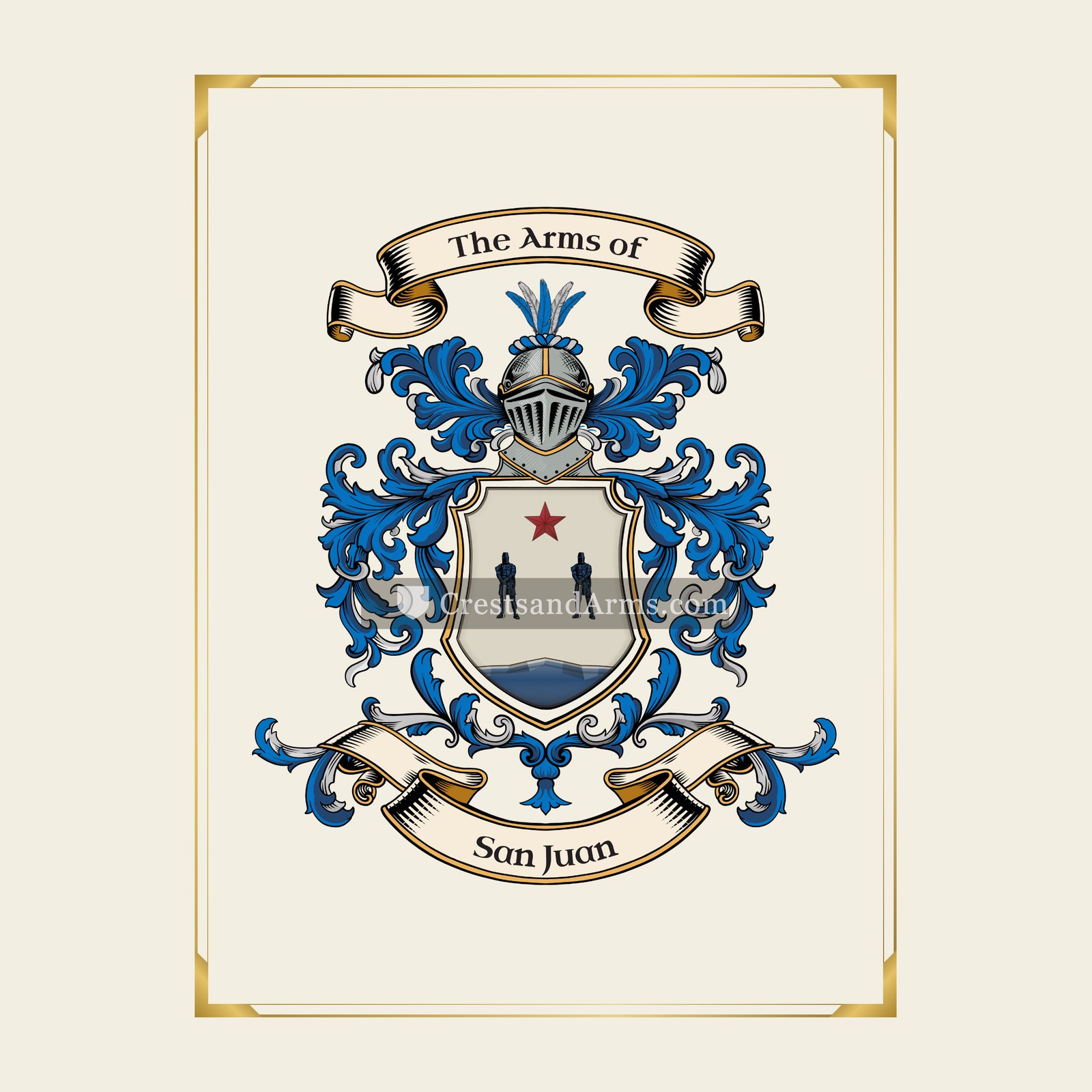 With gold border