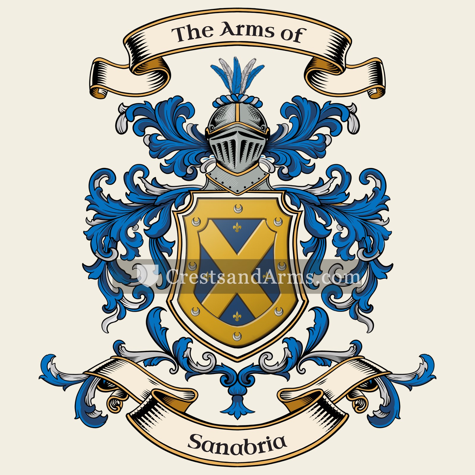 The Sanabria coat of arms, drawn from the recorded blazon