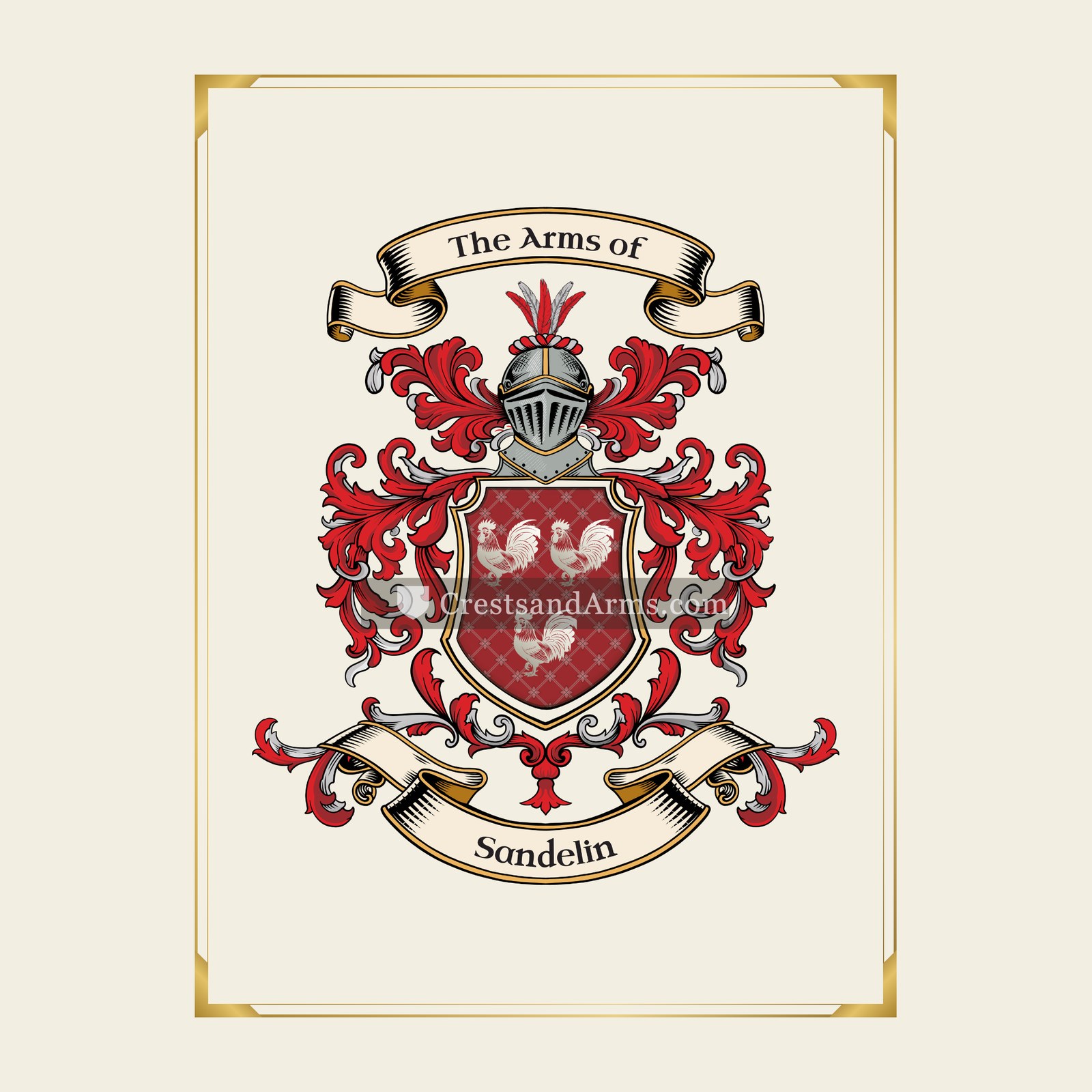 With gold border