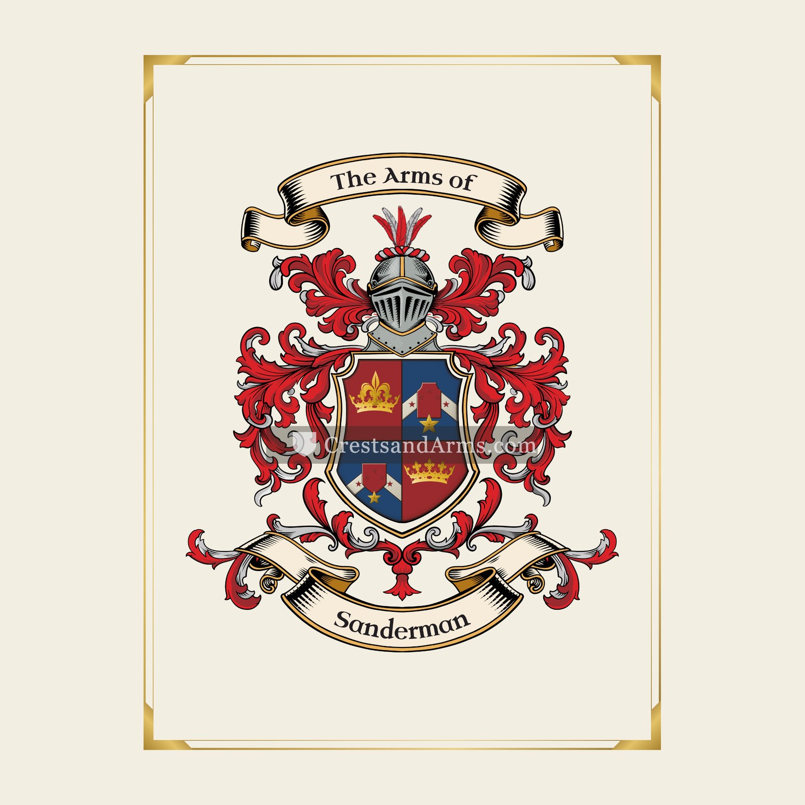 With gold border