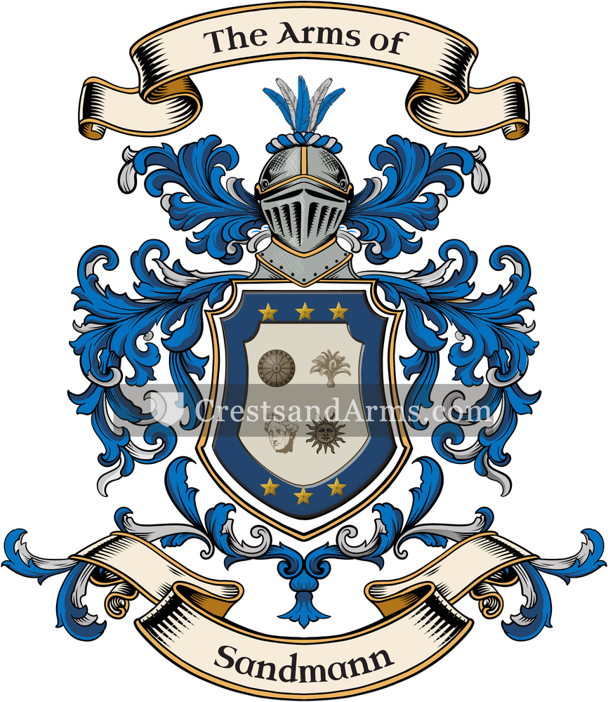 The Sandmann coat of arms, drawn from the recorded blazon