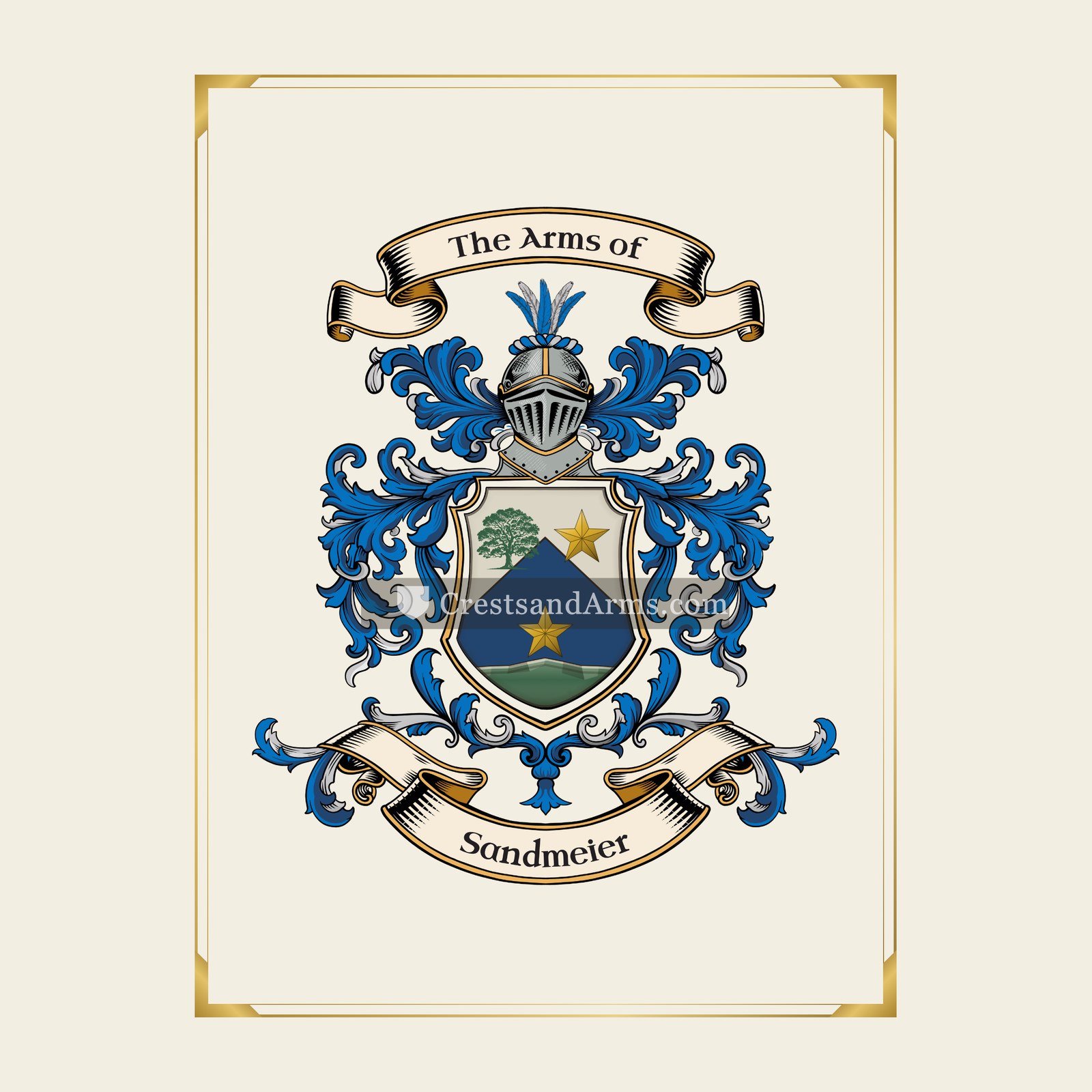 With gold border