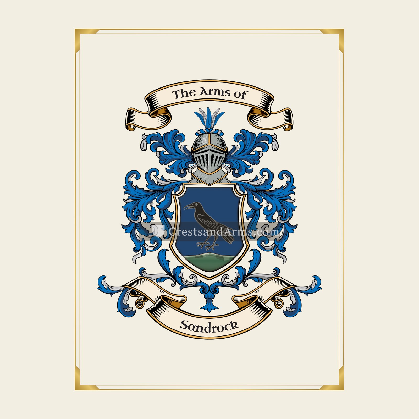 With gold border