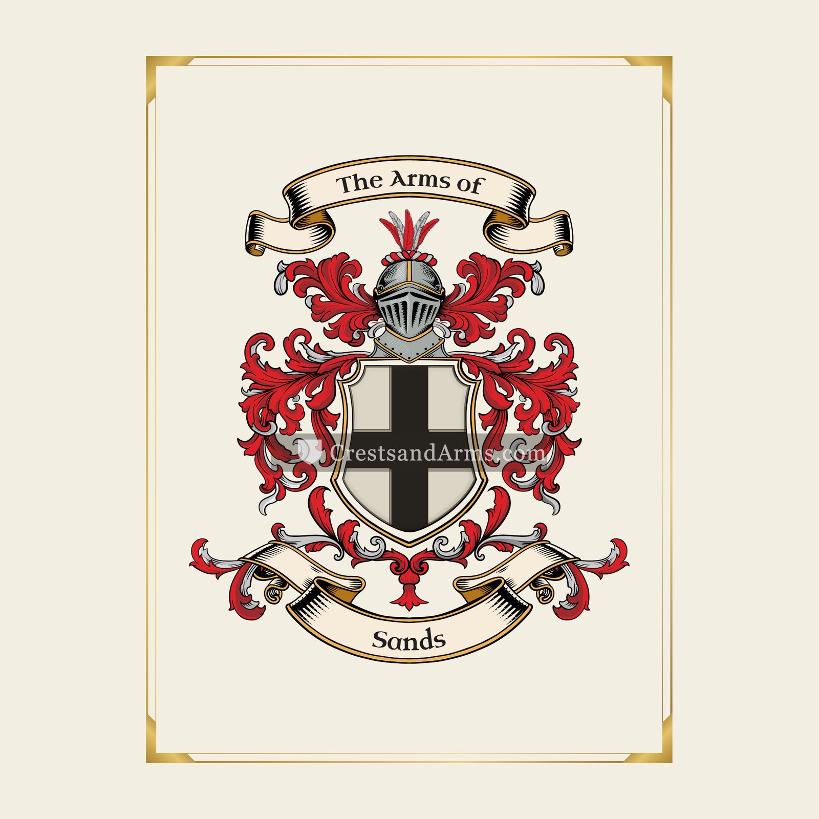 With gold border
