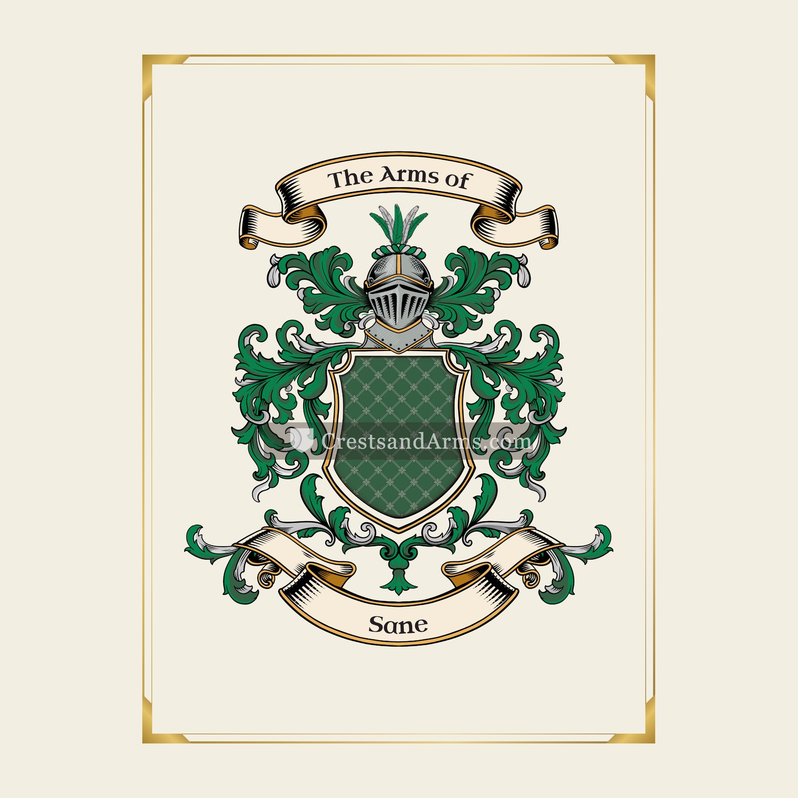 With gold border