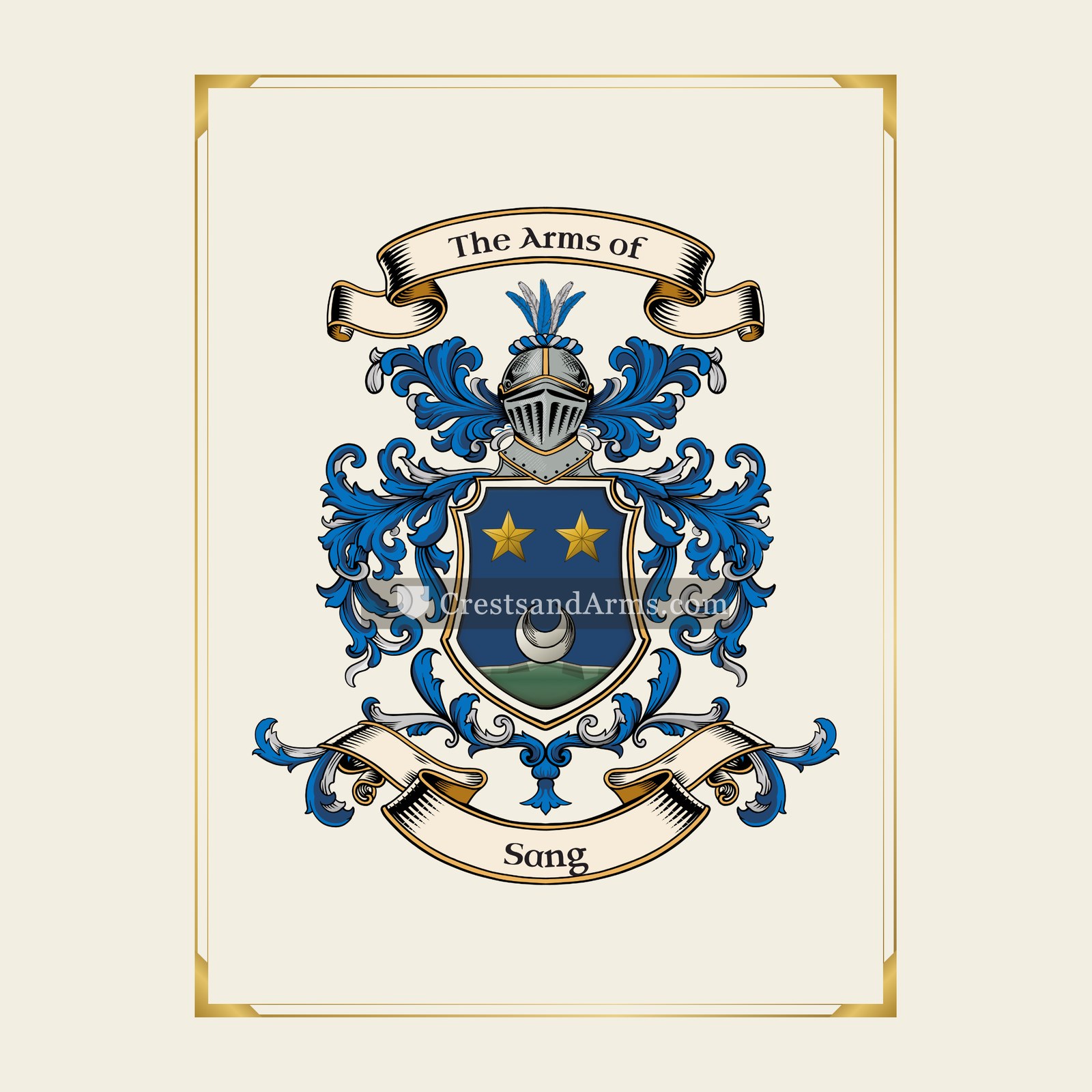 With gold border