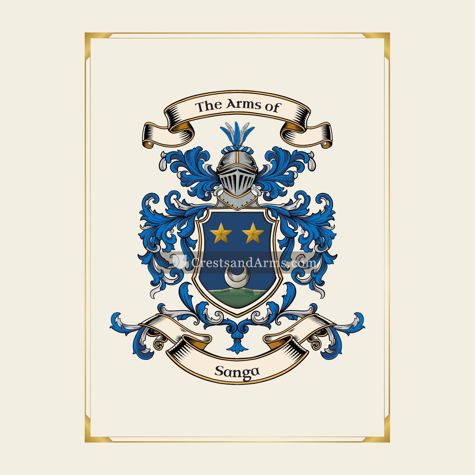 With gold border