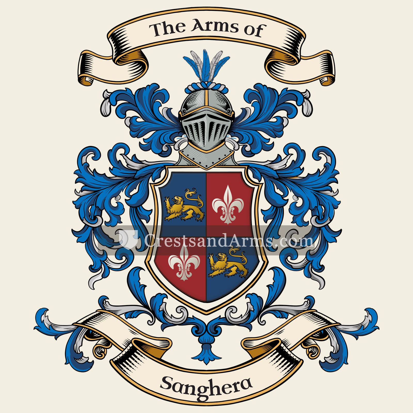 The Sanghera coat of arms, drawn from the recorded blazon