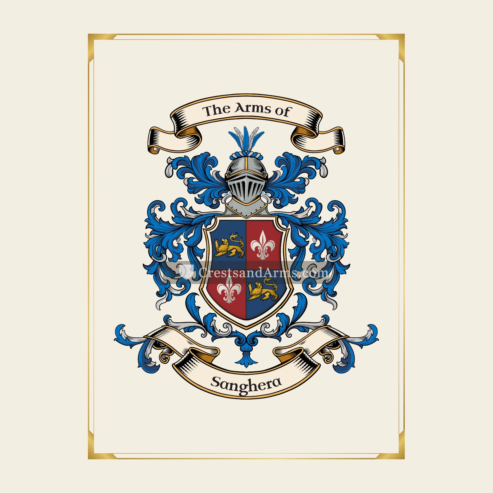 With gold border