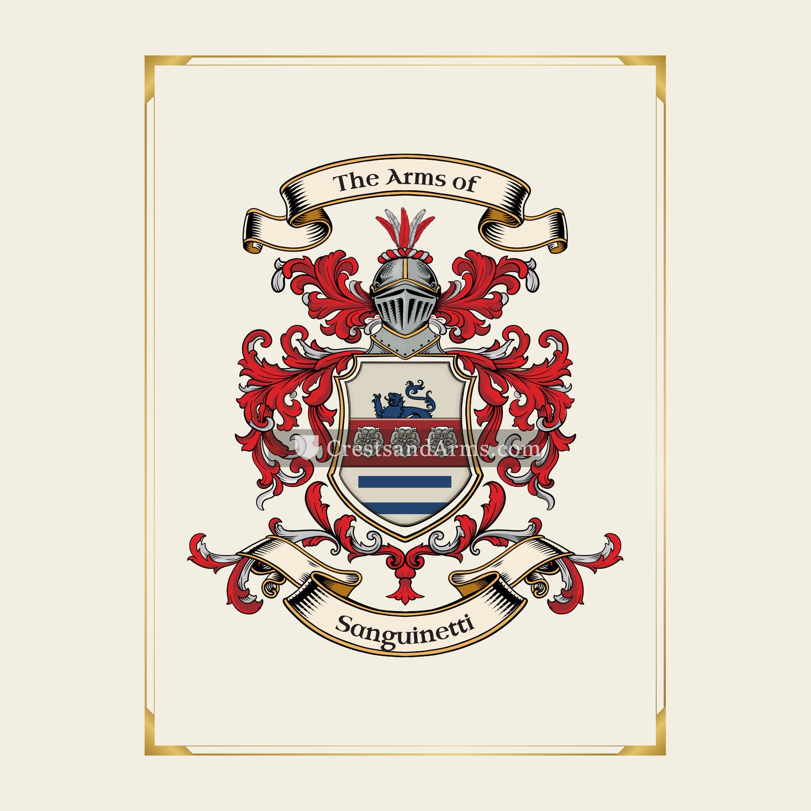 With gold border