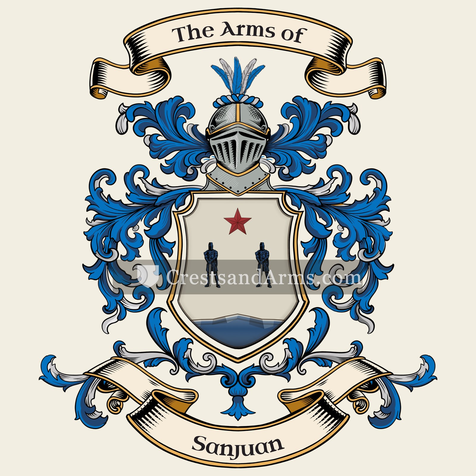 The Sanjuan coat of arms, drawn from the recorded blazon