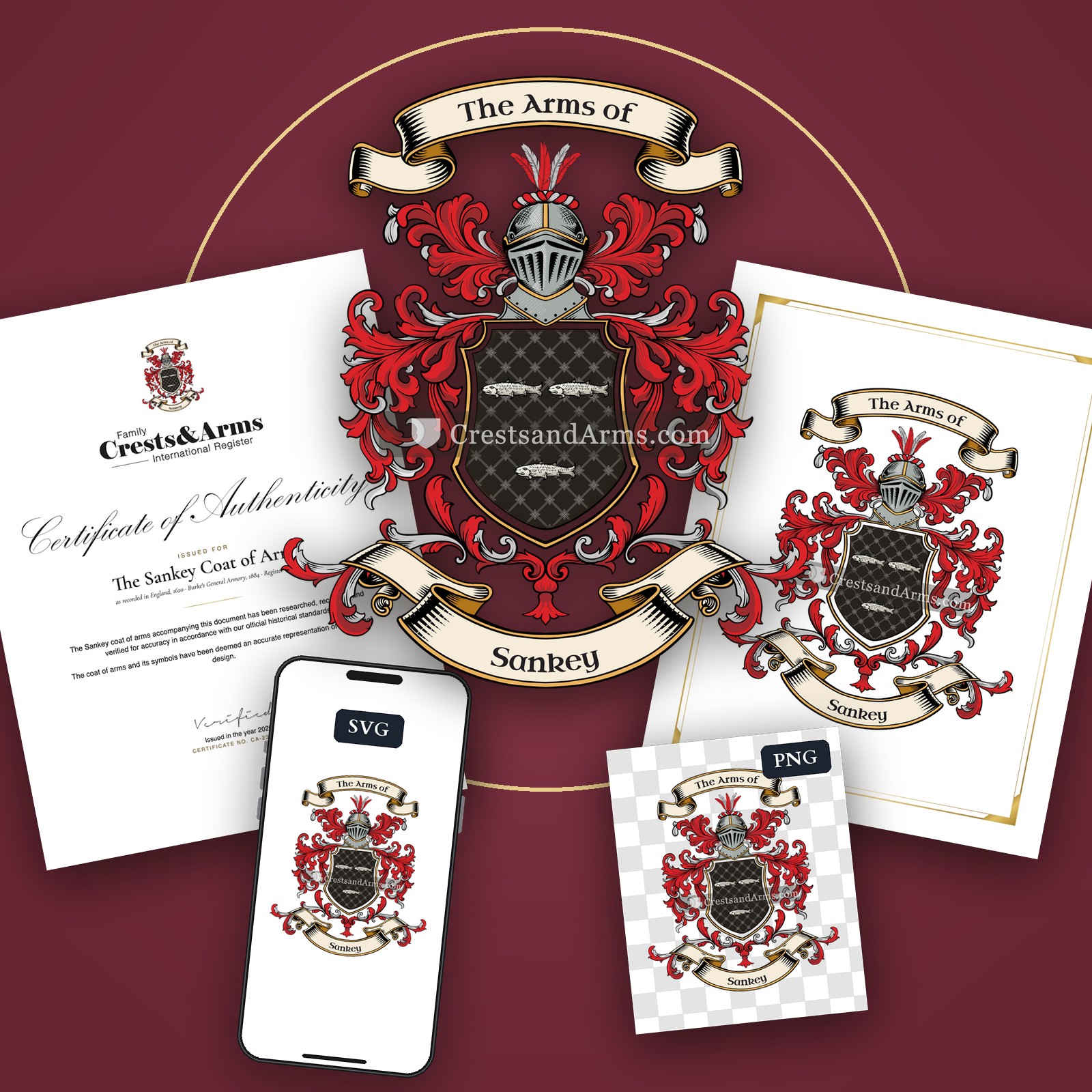 The Sankey arms on the coat of arms — digital pack