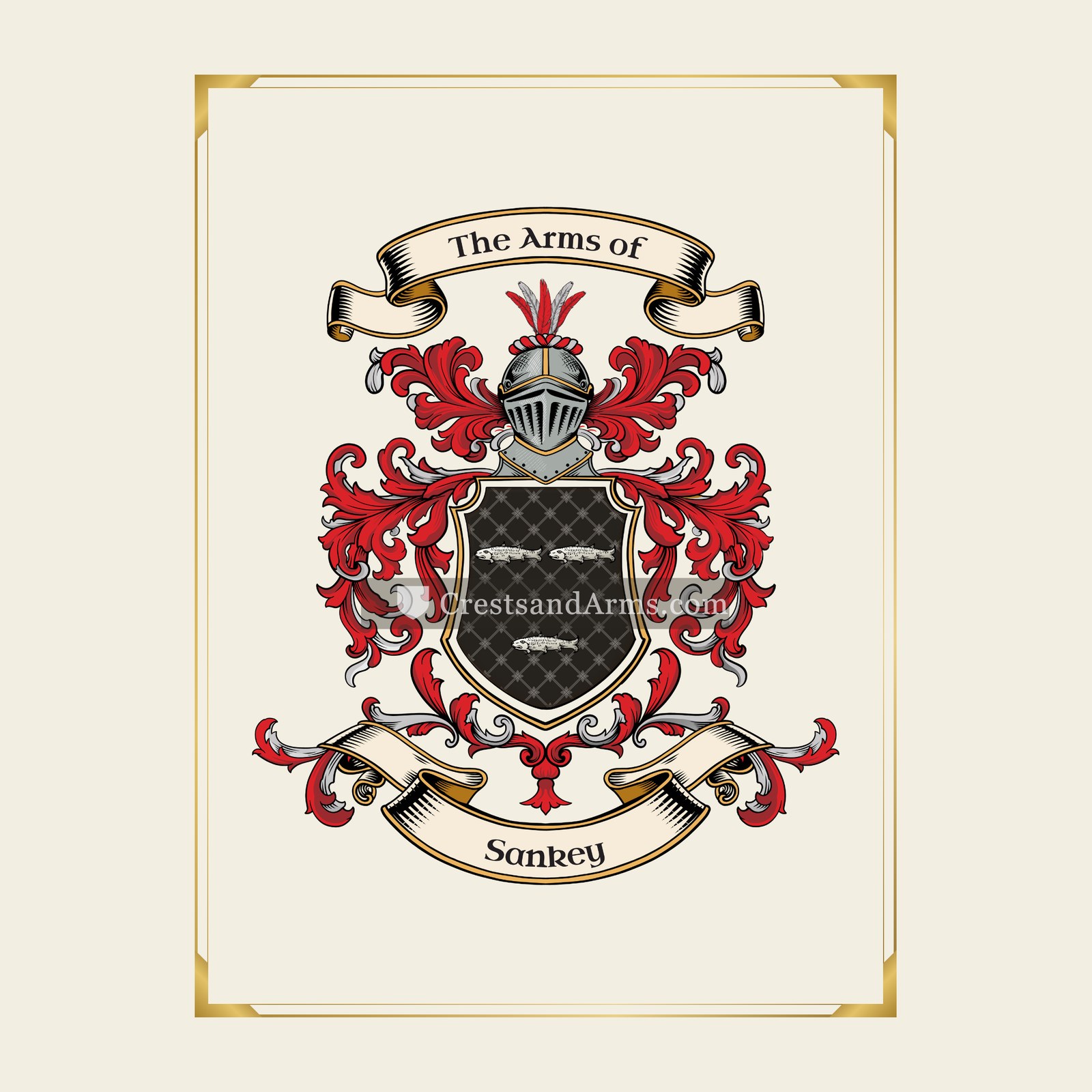With gold border