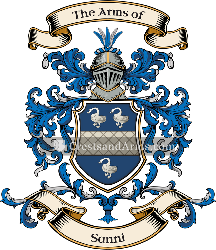 The Sanni coat of arms, drawn from the recorded blazon