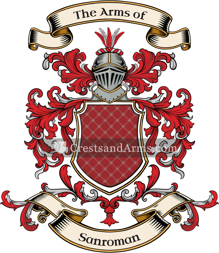 The Sanroman coat of arms, drawn from the recorded blazon