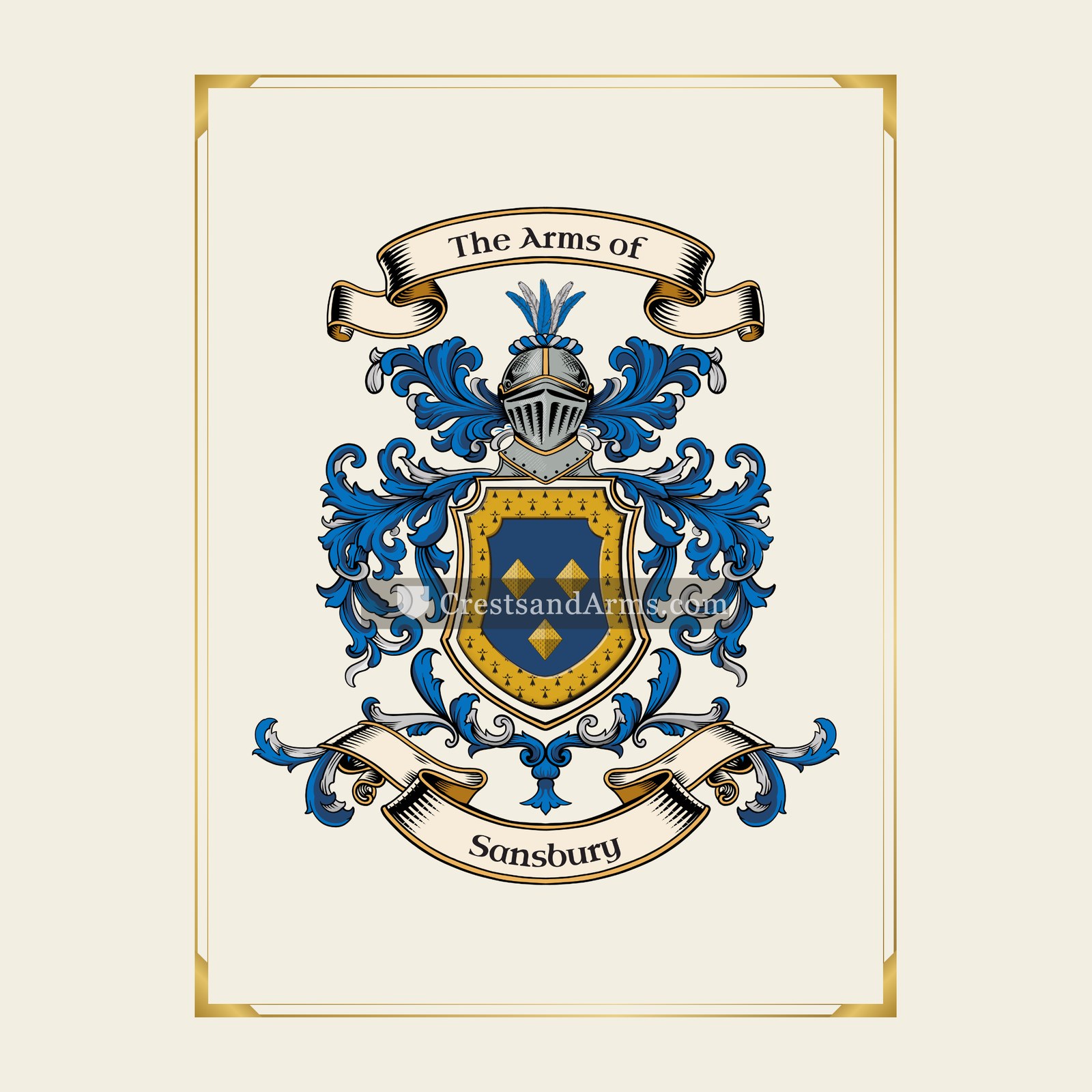 With gold border
