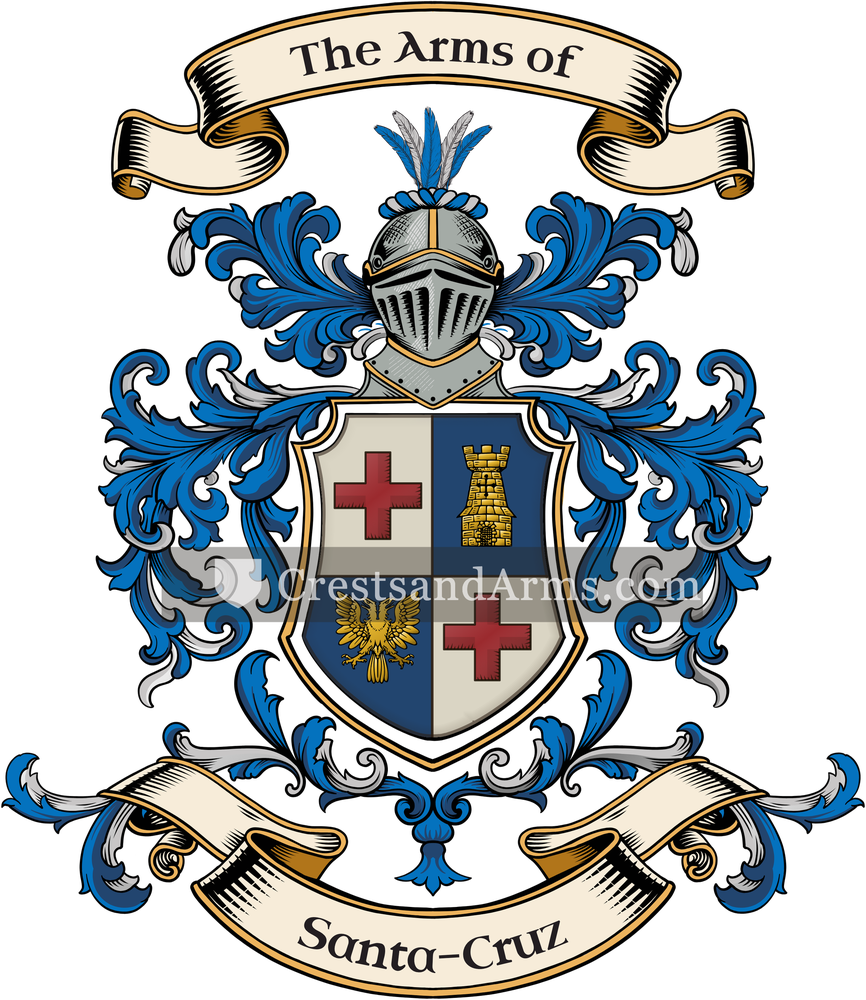 The Santa-Cruz coat of arms, drawn from the recorded blazon