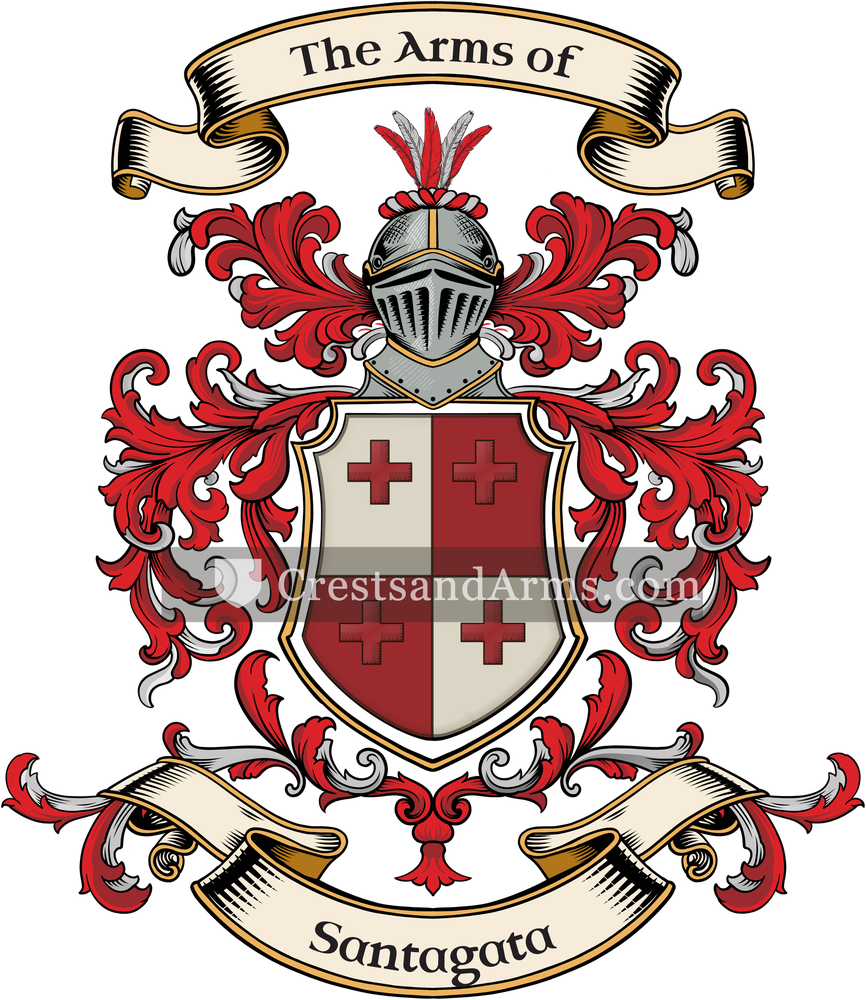 The Santagata coat of arms, drawn from the recorded blazon