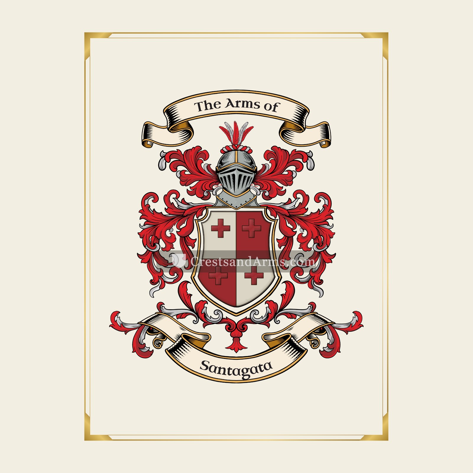 With gold border