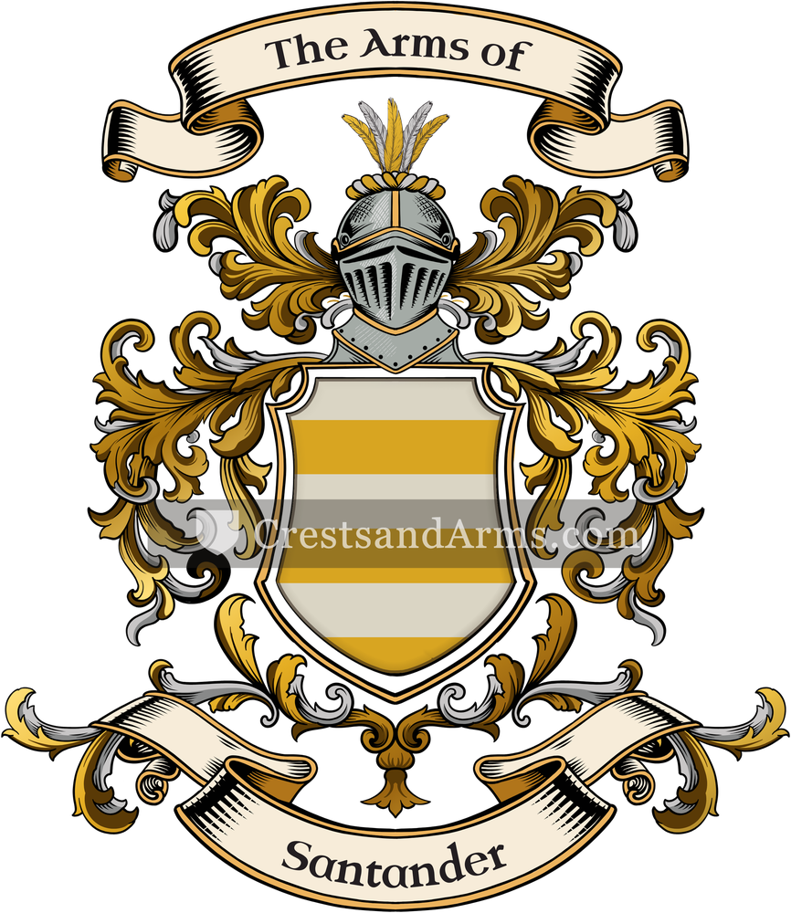The Santander coat of arms, drawn from the recorded blazon