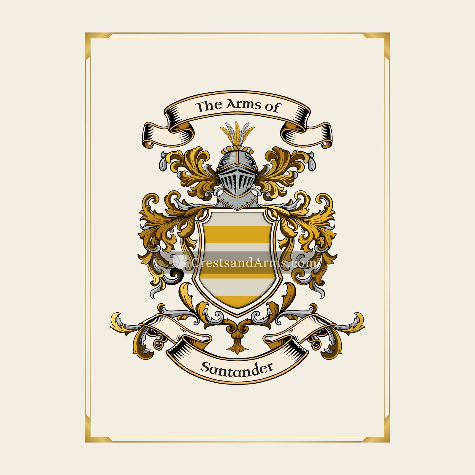 With gold border