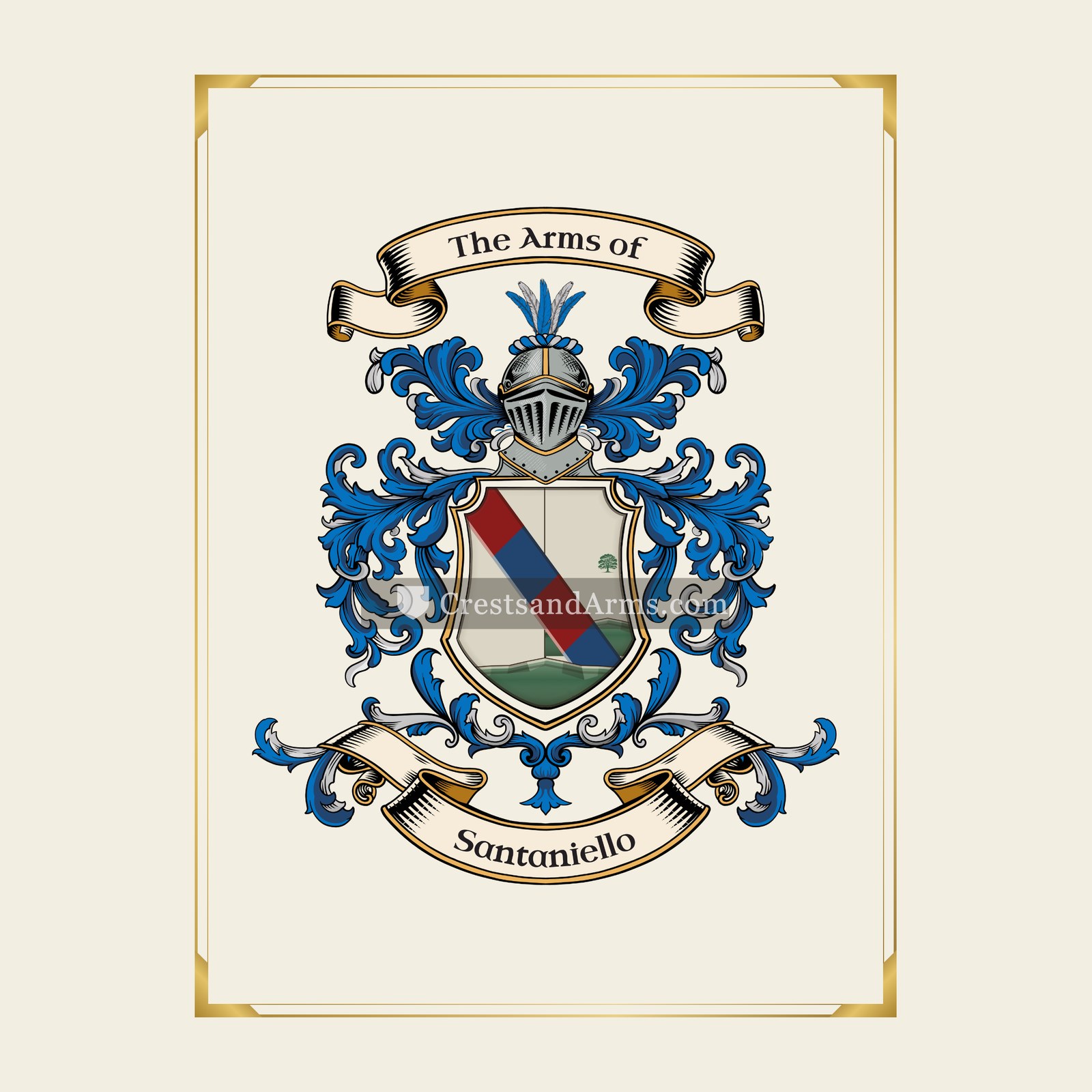 With gold border