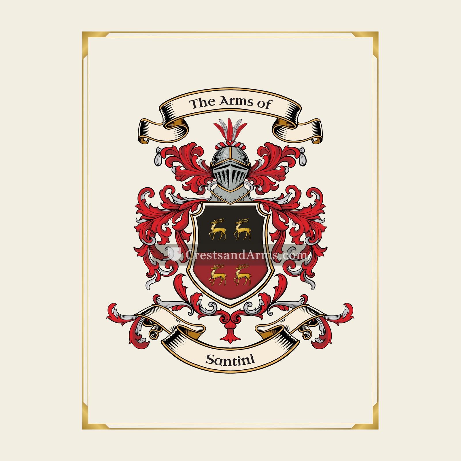 With gold border