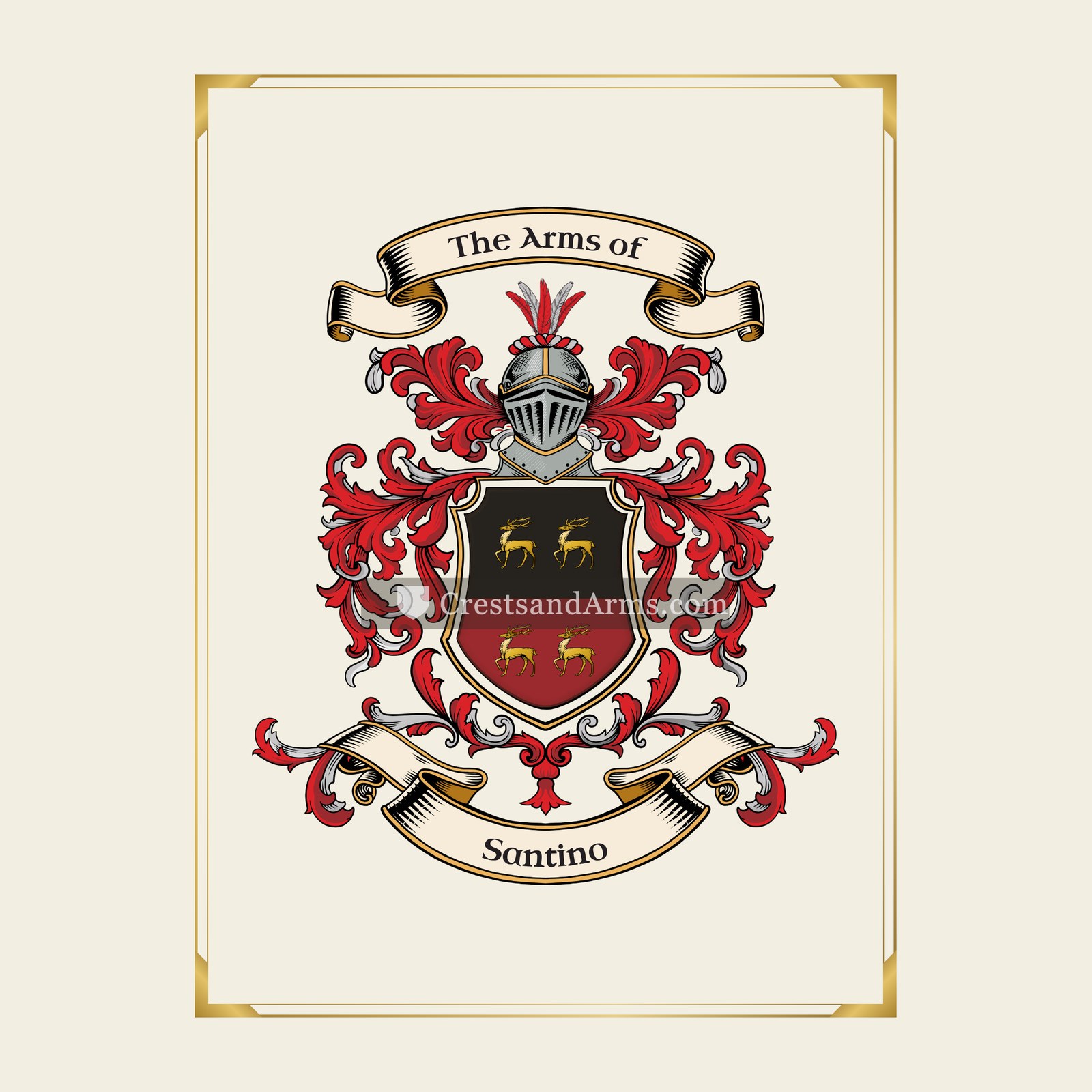 With gold border