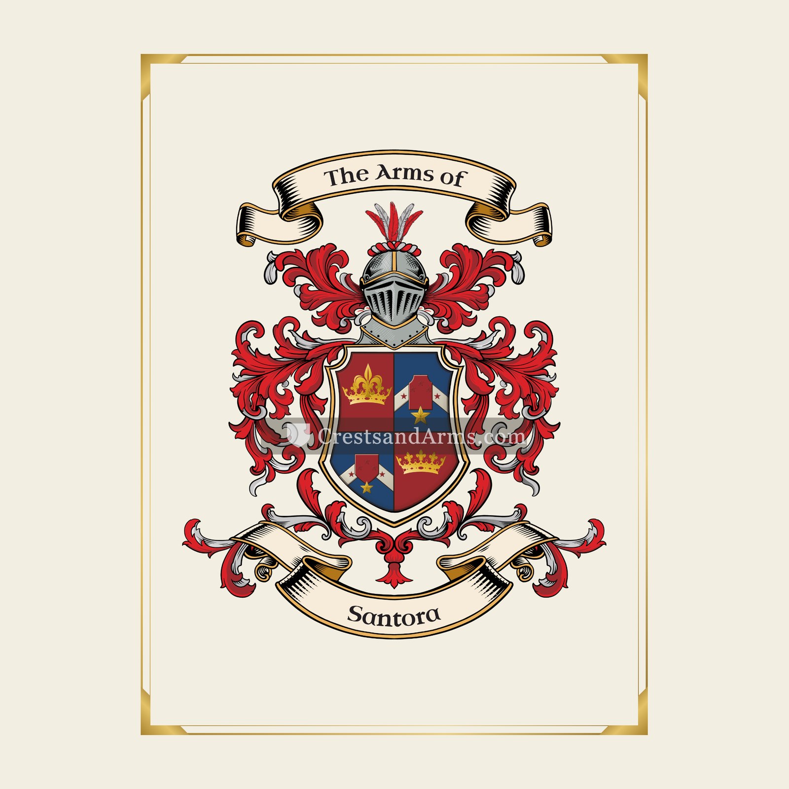 With gold border
