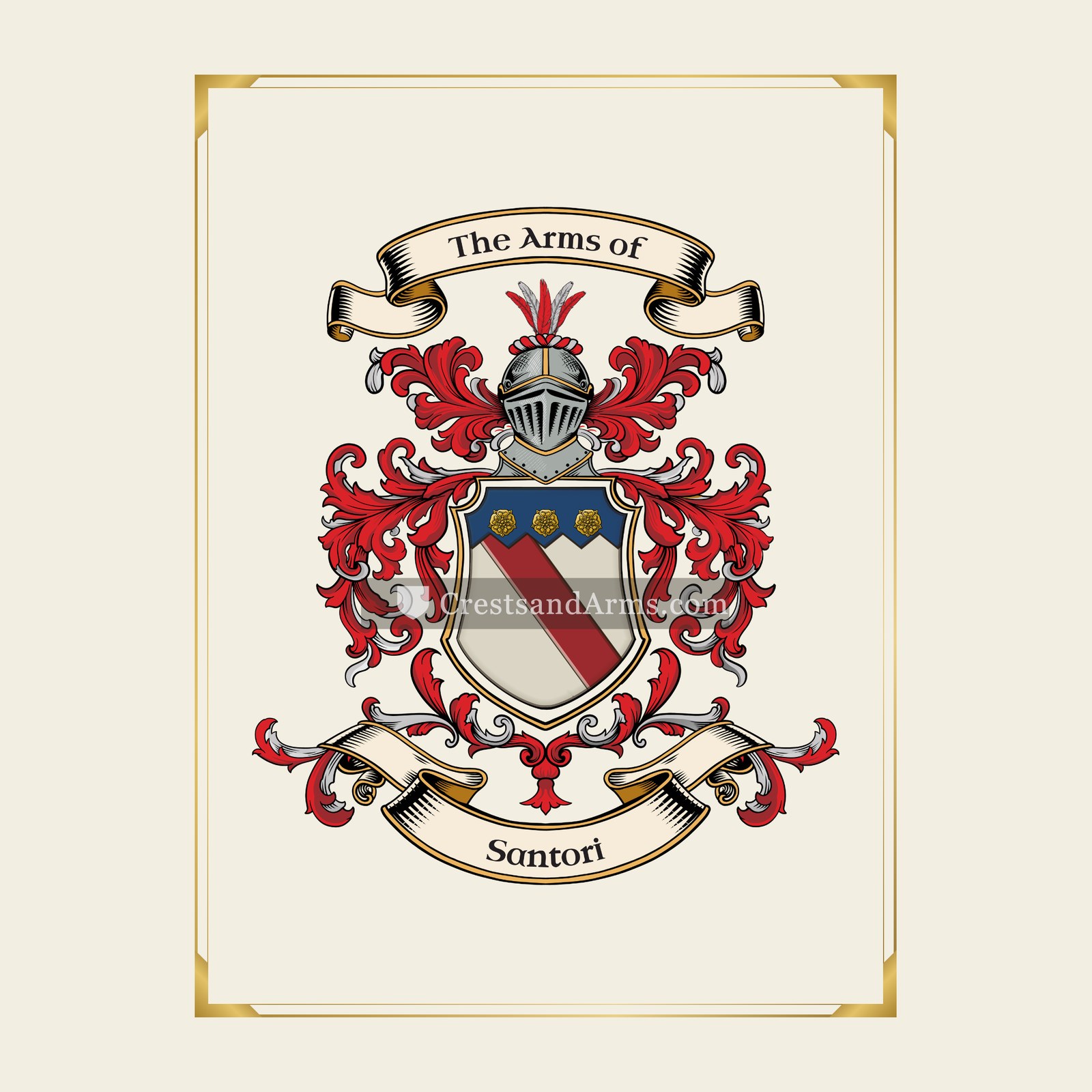 With gold border