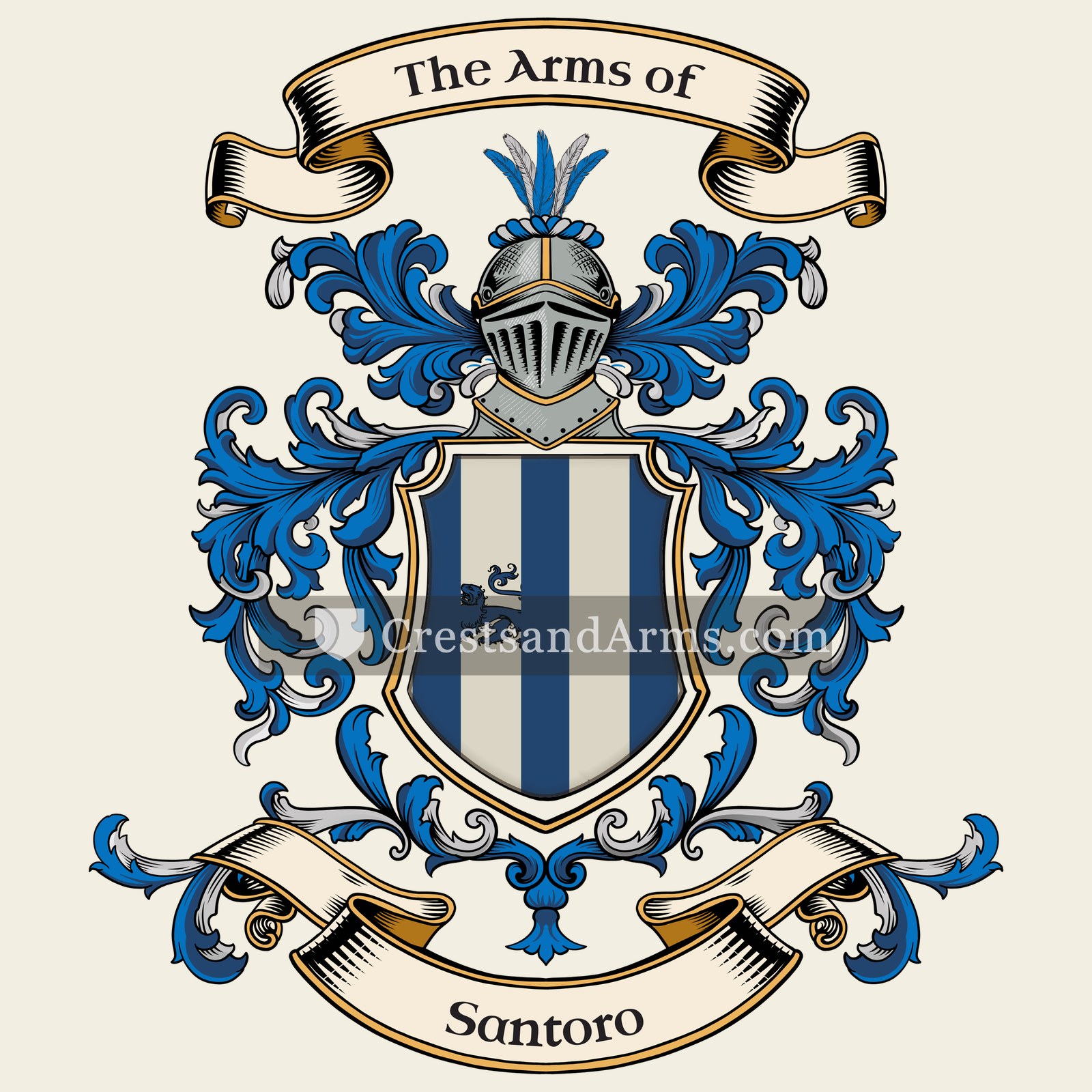 The Santoro coat of arms, drawn from the recorded blazon