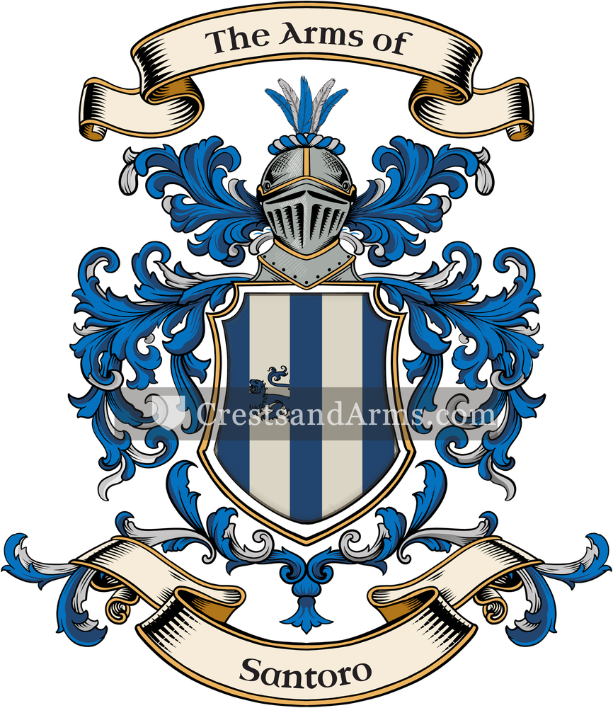 The Santoro coat of arms, drawn from the recorded blazon
