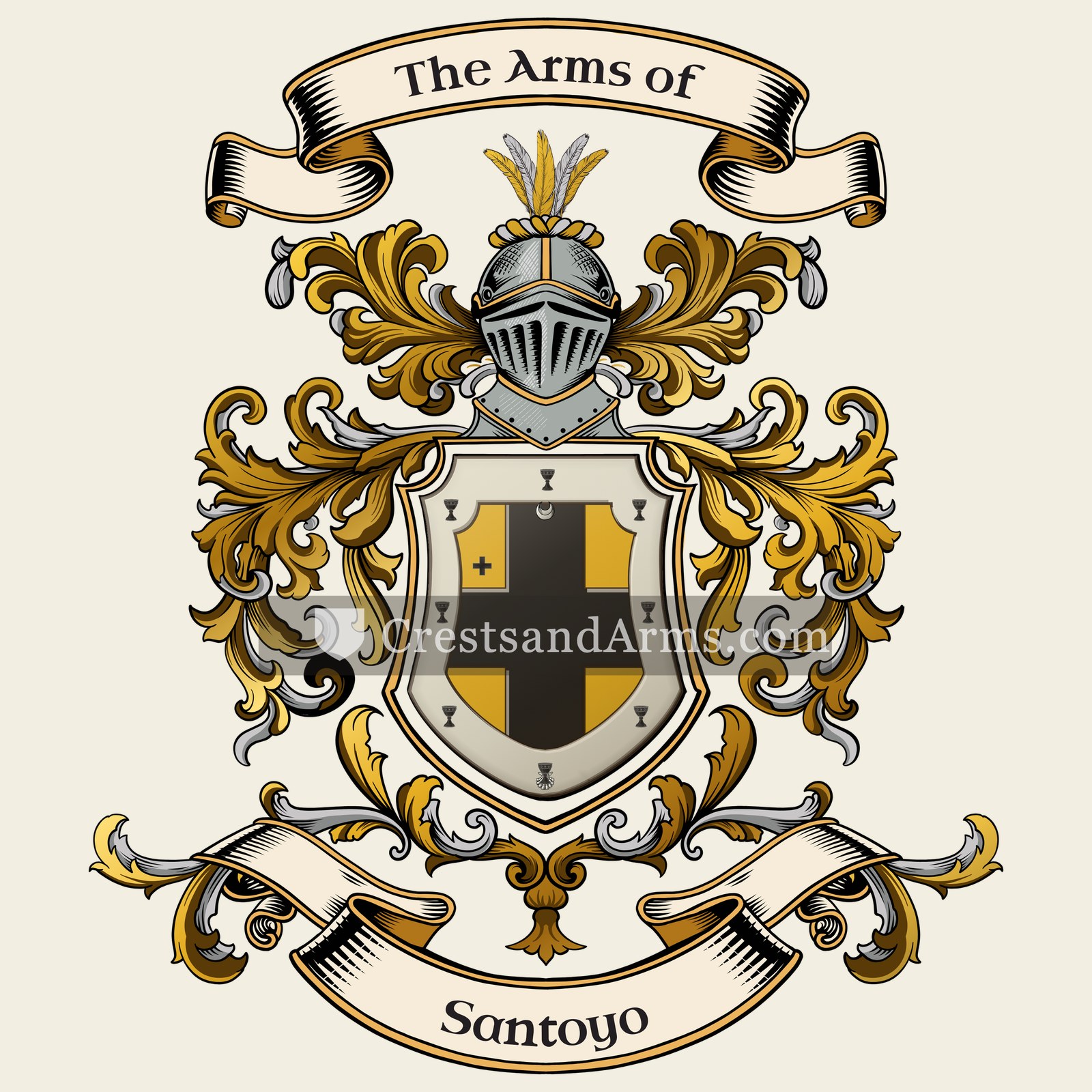 The Santoyo coat of arms, drawn from the recorded blazon