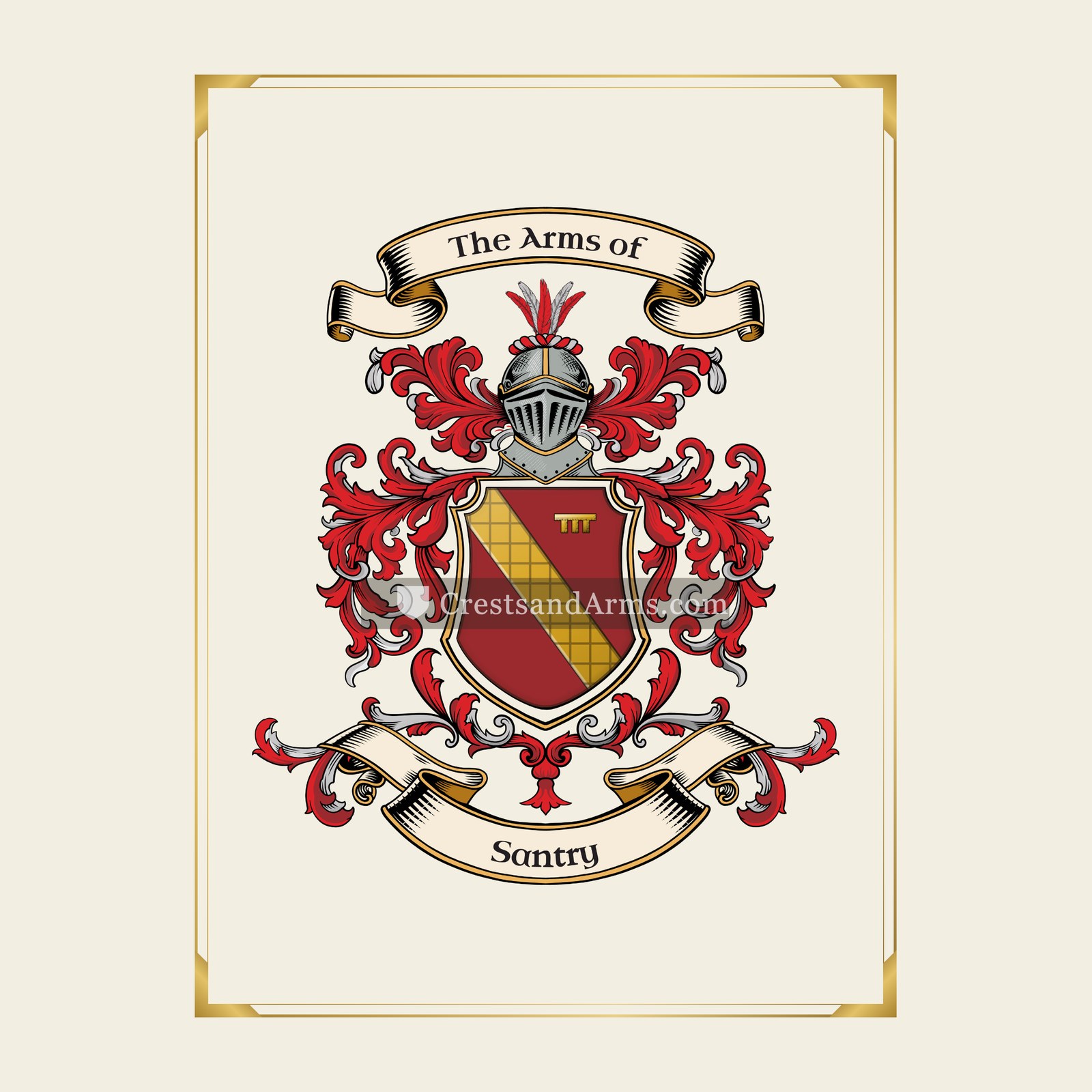 With gold border
