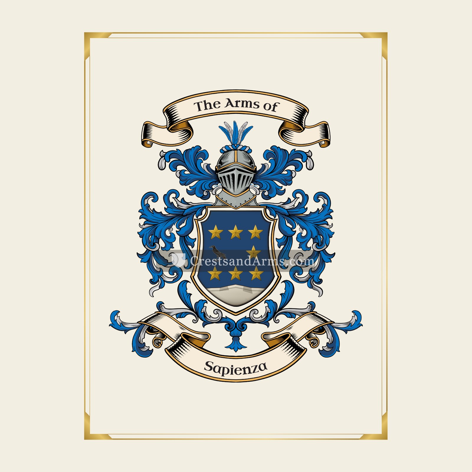 With gold border