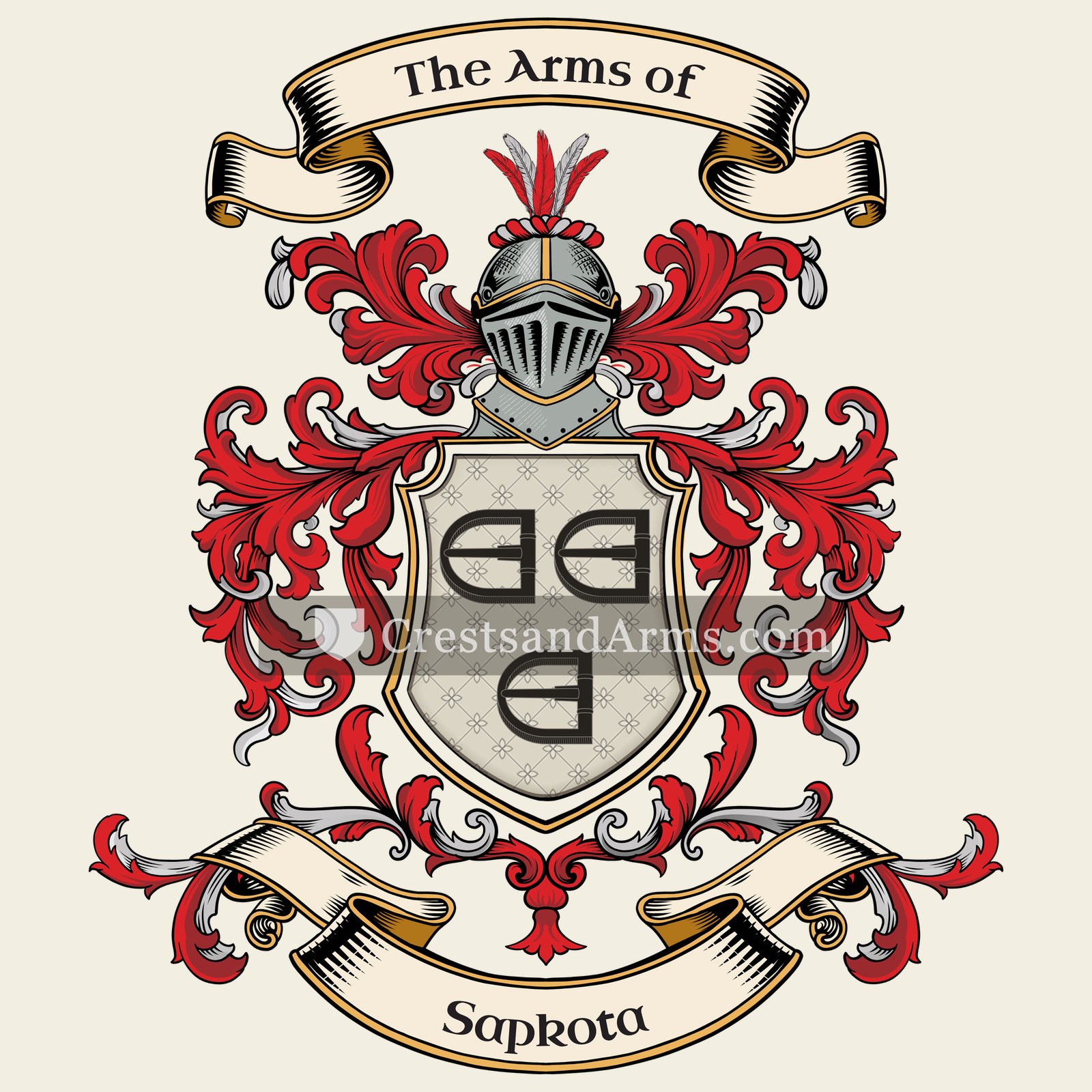 The Sapkota coat of arms, drawn from the recorded blazon