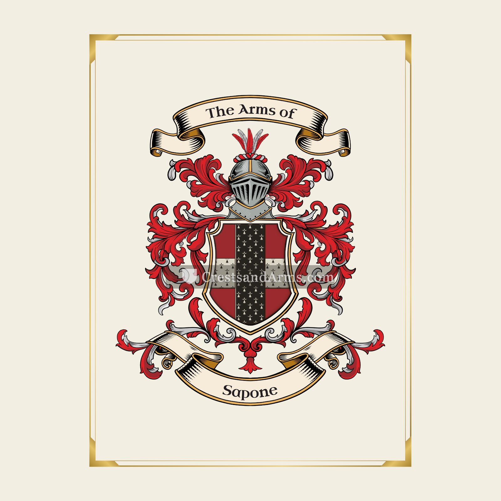 With gold border