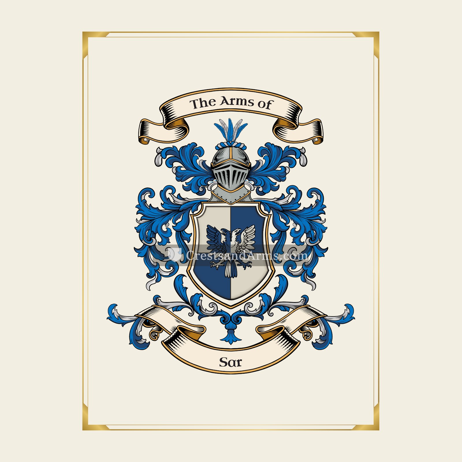 With gold border