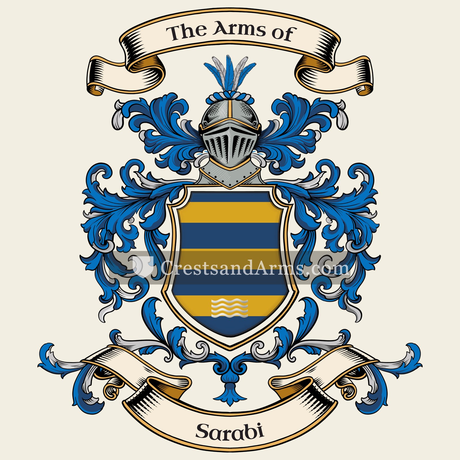The Sarabi coat of arms, drawn from the recorded blazon