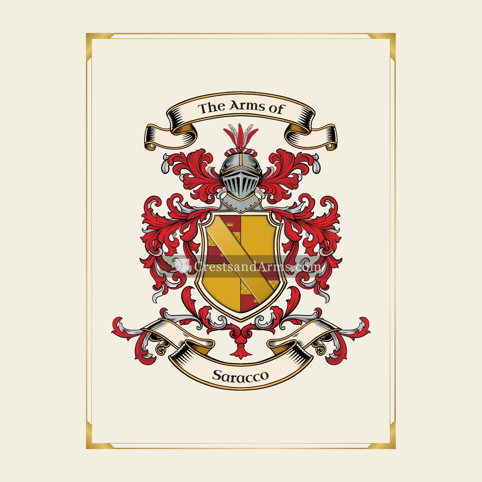 With gold border