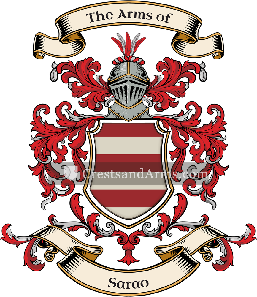 The Sarao coat of arms, drawn from the recorded blazon