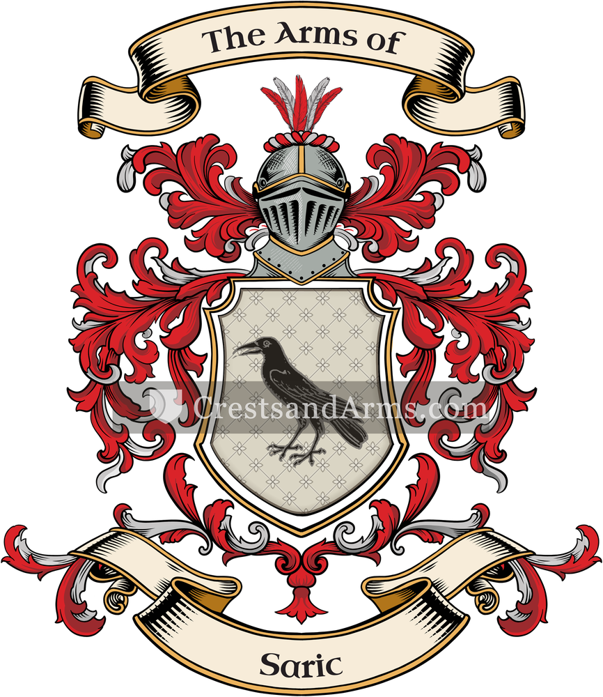 The Saric coat of arms, drawn from the recorded blazon