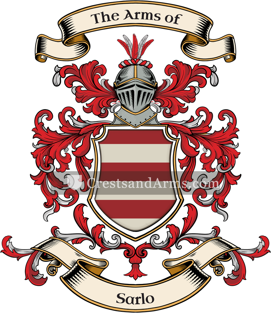 The Sarlo coat of arms, drawn from the recorded blazon