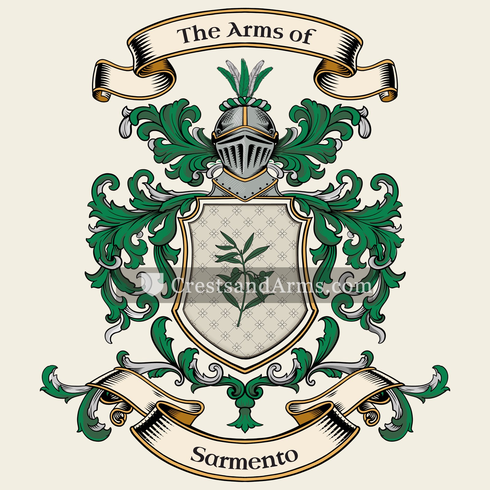The Sarmento coat of arms, drawn from the recorded blazon